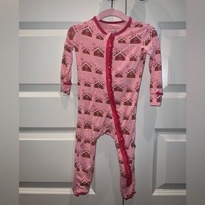 KicKee Pants - Sleeper - Christmas Gingerbread House Print - 12-18 months